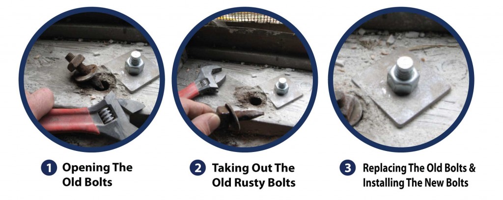 house bolting maintenance can be done easily by replacing the bolts. 