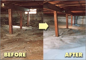 crawl space protection before and after