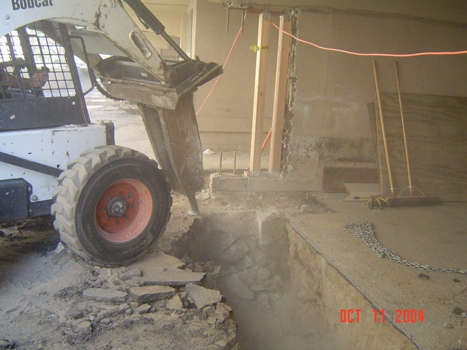 4 Demo and Remove Saw Cut Concrete Area Foundation Repair