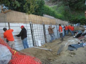 hillside stabilization wall